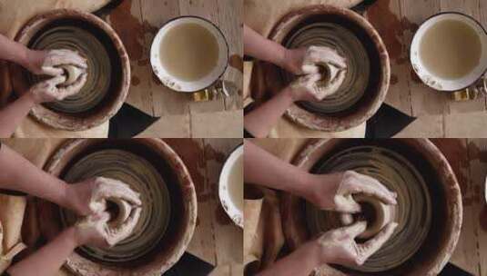 陶罐制作手工艺高清在线视频素材下载