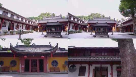 杭州西湖三天竺法镜寺古建筑4K实拍视频高清在线视频素材下载