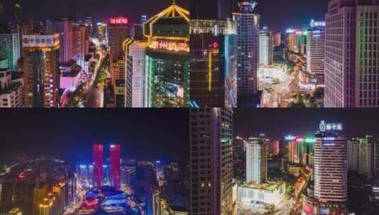 合集贵阳城市夜景灯光4K延时航拍高清在线视频素材下载