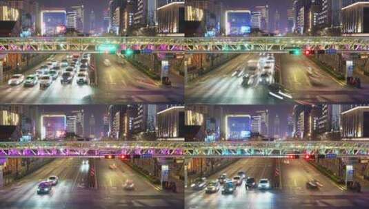 城市街道马路交通汽车车流高清在线视频素材下载