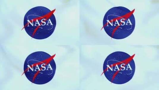 美国航天局标志挥舞旗帜高清在线视频素材下载