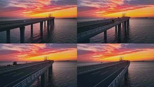 青岛海湾大桥胶州湾大桥海湾大桥高清在线视频素材下载