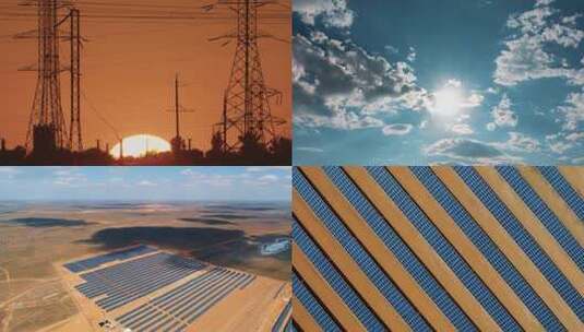 太阳能光伏发电站建设国家电力发展高清在线视频素材下载