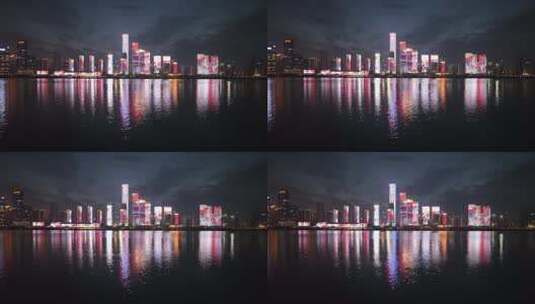 4k长沙夜景航拍夜晚城市高清在线视频素材下载