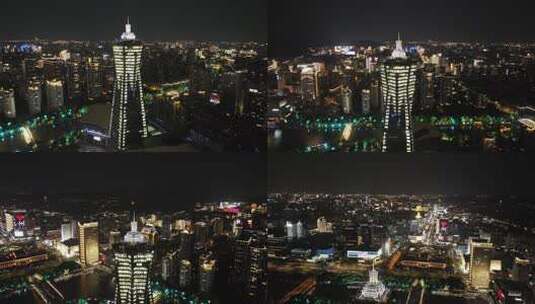 杭州西湖文化广场夜景高清在线视频素材下载