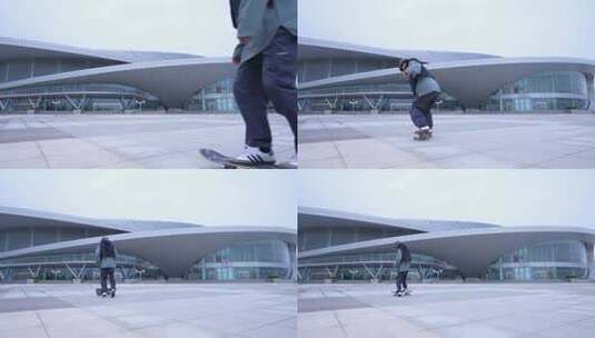 城市滑板 滑板运动 滑板少年高清在线视频素材下载