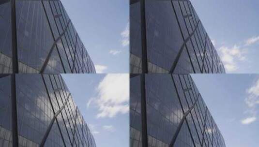 cctv蓝天白云延时摄影反射在央视大楼玻璃上高清在线视频素材下载