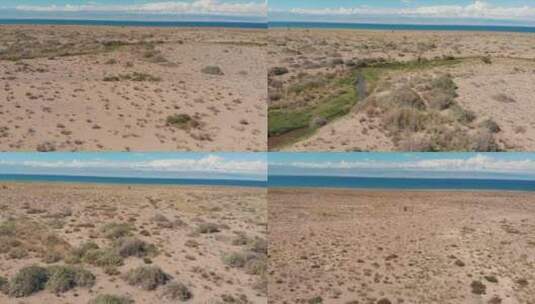 荒漠边的海湖高清在线视频素材下载