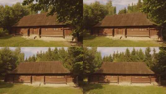 村庄里的木屋小屋高清在线视频素材下载
