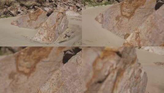 J浙江温州苍南蒲城海滩岩石高清在线视频素材下载