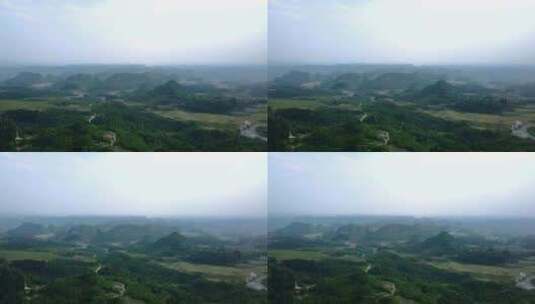 雾天贵州山脉航拍高清在线视频素材下载