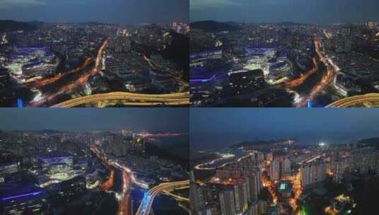 城市夜景航拍 城市夜景高清在线视频素材下载