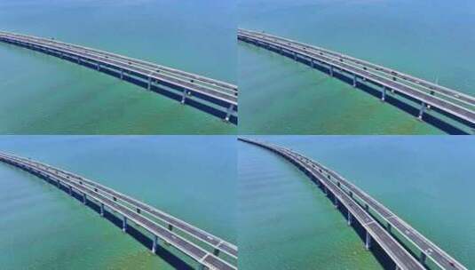 青岛胶州湾跨海大桥航拍高清在线视频素材下载