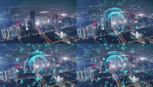 科技覆盖城市 科技点亮生活高清在线视频素材下载