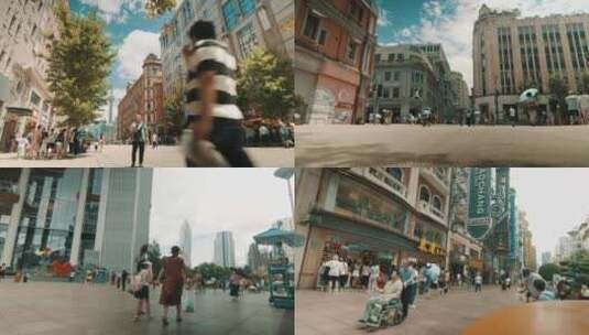 上海南京路商业街步行街延时摄影高清在线视频素材下载