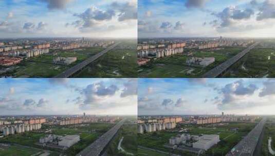 上海市闵浦航拍风光高清在线视频素材下载