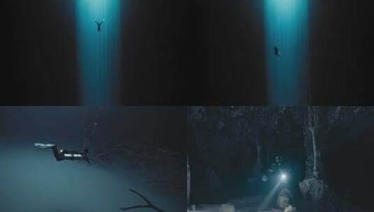 【合集】潜水员潜入海底高清在线视频素材下载