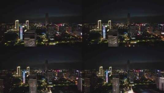 浙江台州城市夜景灯光航拍高清在线视频素材下载