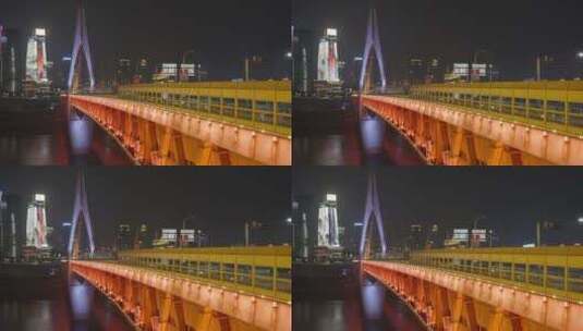 千厮门大桥夜景高清在线视频素材下载