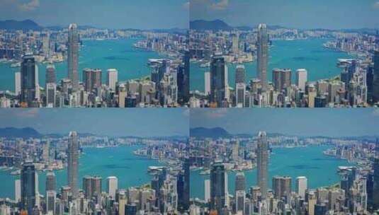 【正版素材】香港大景全景大气俯拍高清在线视频素材下载