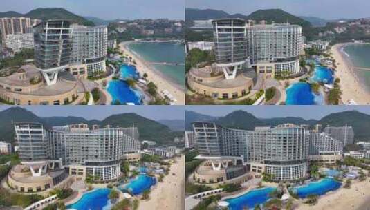 4K航拍深圳大梅京基洲际度假酒店高清在线视频素材下载