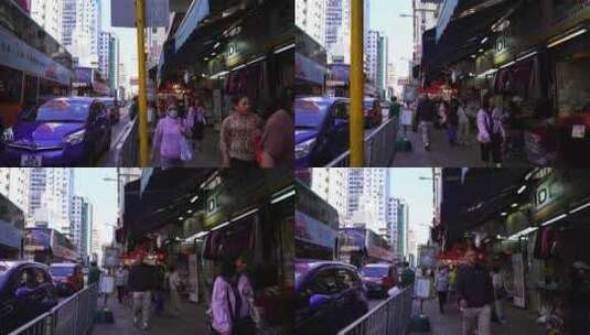 行走在香港街头行人第一视角香港街道人文高清在线视频素材下载