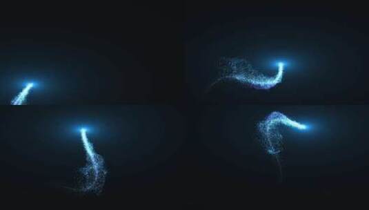 蓝色粒子光线路径动画高清在线视频素材下载