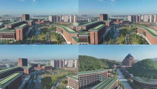 深圳光明区中山大学校区航拍学校建筑风光高清在线视频素材下载
