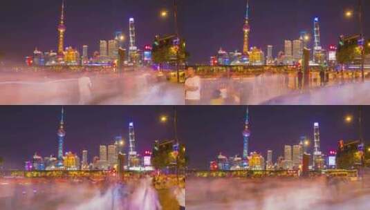 上海 黄埔 外滩 人流 人群 旅游高清在线视频素材下载