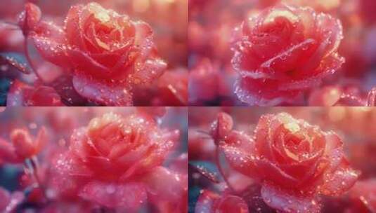 红玫瑰情人节爱情浪漫七夕主题花卉爱心告白高清在线视频素材下载