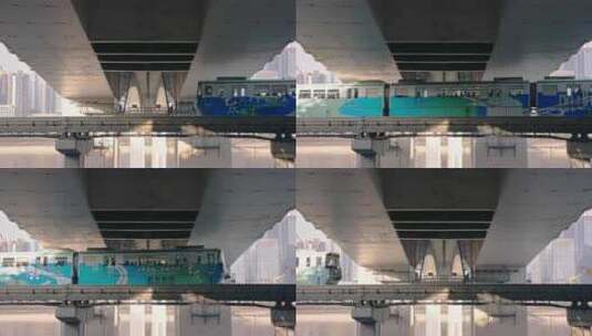 重庆黄花园大桥轻轨高清在线视频素材下载