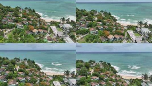 航拍泰国普吉岛卡塔海滩夏季度假村风光高清在线视频素材下载