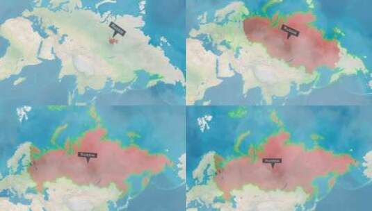 俄罗斯地图-云效应高清在线视频素材下载