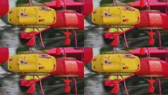 中国春节节日悬挂中国风红灯笼高清在线视频素材下载