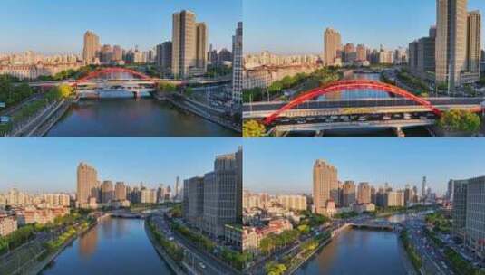航拍天津城市风光高清在线视频素材下载