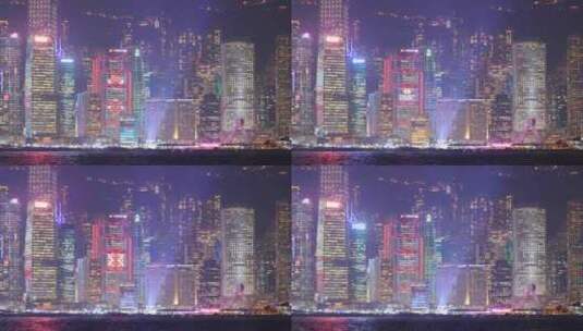 夜色中的香港市区高清在线视频素材下载