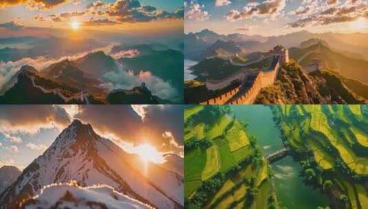 中国美丽祖国大好河山风景风光ai素材原创高清在线视频素材下载