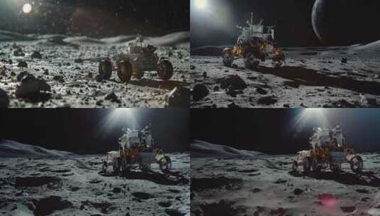 嫦娥号探月车月球车星际探测宇宙探测高清在线视频素材下载