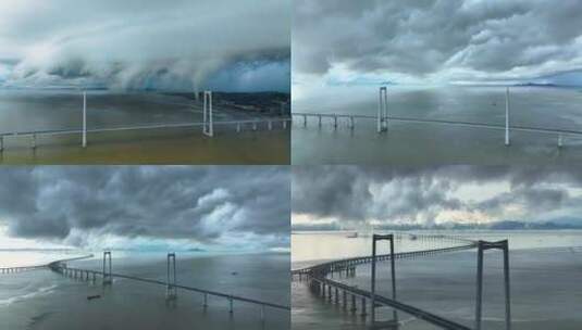 暴风雨来临前深中大桥深中通道高清在线视频素材下载