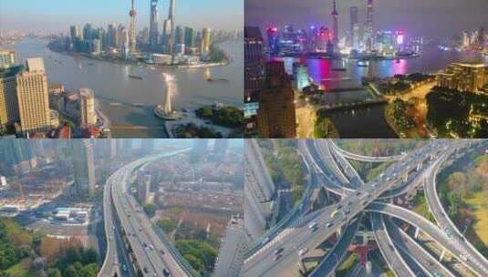 上海外滩黄浦江风景视频素材航拍延时高清在线视频素材下载