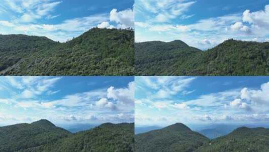 福建山峰航拍山区山脉森林群山蓝天白云风景高清在线视频素材下载