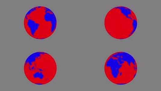 地球自转动画。环球旋转无缝循环。高清在线视频素材下载