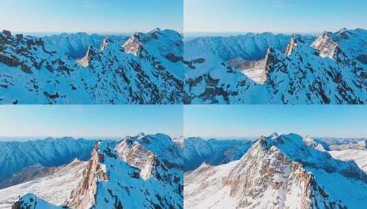 航拍四川阿坝黑水县达古冰川雪山风景高清在线视频素材下载