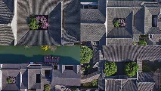 合集-苏州园林耦园春天航拍高清在线视频素材下载