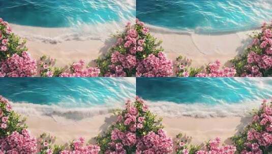 海边沙滩花卉美景高清在线视频素材下载