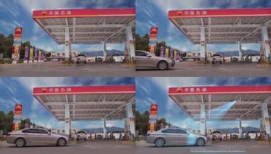 AE扫描车辆全息HUD连线信息中国石油科高清AE视频素材下载