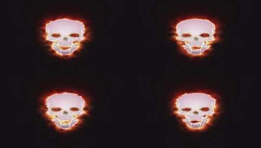 火焰骷髅头（ae模板）幽浮 万圣节 恐怖高清AE视频素材下载