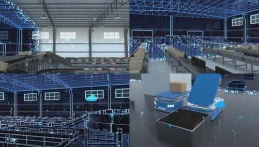 自动化分配设备 智慧厂房高清AE视频素材下载