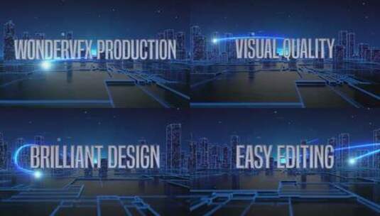 蓝色科技感企业技术标题宣传片开场AE模板高清AE视频素材下载