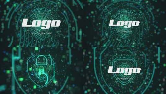 炫酷高科技网络安全标志logo标识网络电子企业公司展示AE模板高清AE视频素材下载